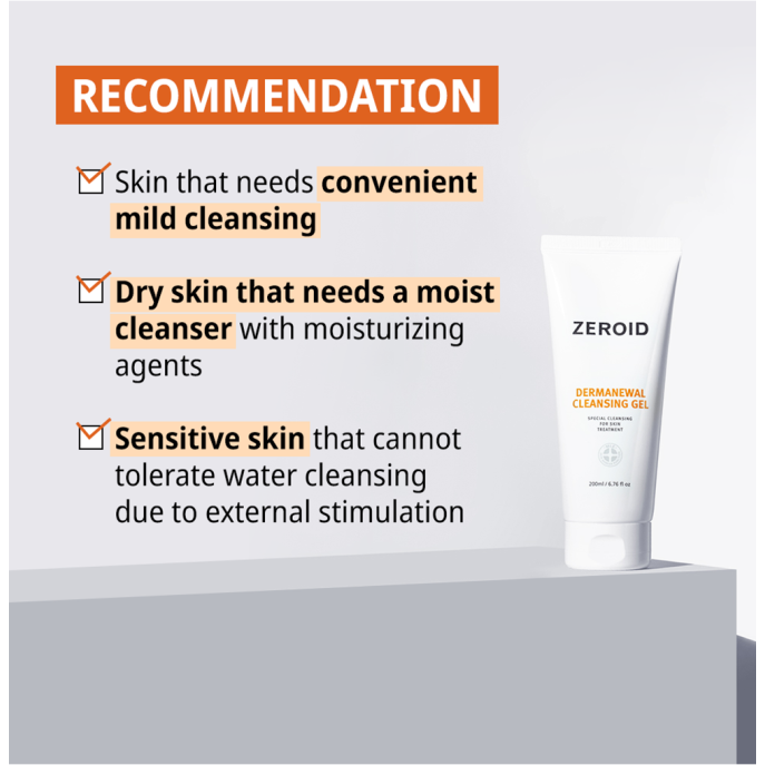 Zeroid Dermanewal Cleansing Gel 200ml